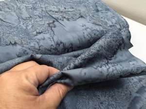 Patchwork stof - marmor look i jeansblå